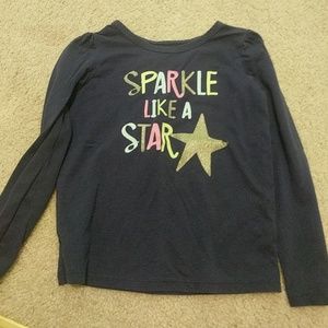 Girls 5T long-sleeve blue graphic shirt